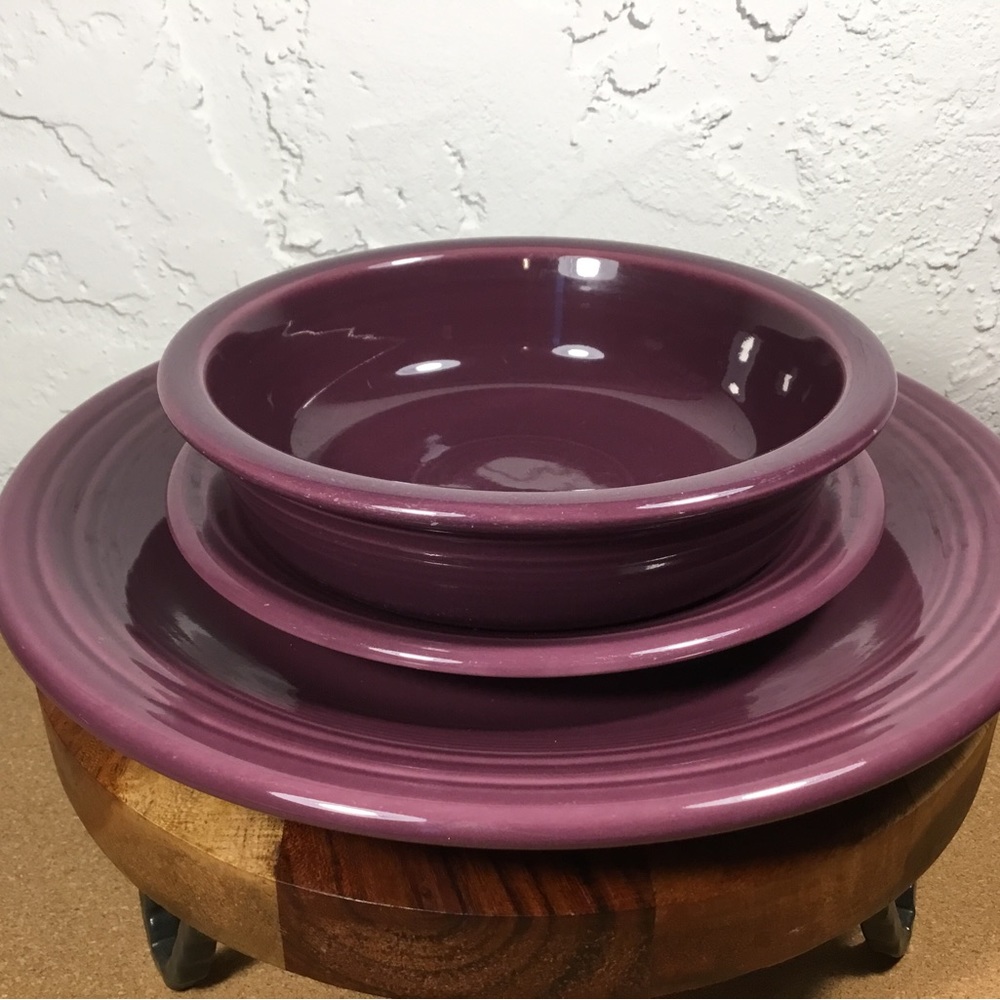 Fiesta Fiestaware Heather 3 piece set- Dinner Plate, Salad plate and Medium bowl